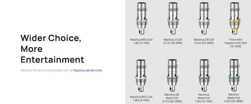 Aspire Nautilus 3S コイル種類